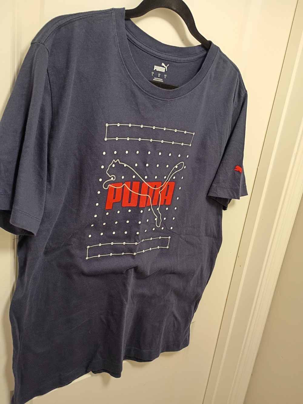 Puma Navy Blue T‑Shirt with Red Logo - Picture 3 of 7
